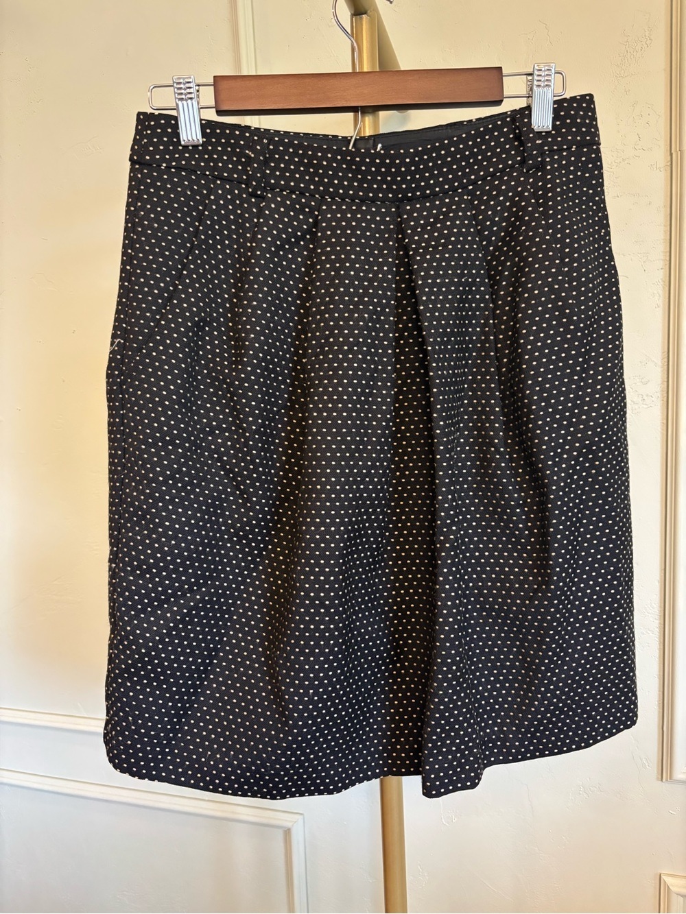 Vintage Nanette Lepore Skirt Polka Dot Wool Stitching
